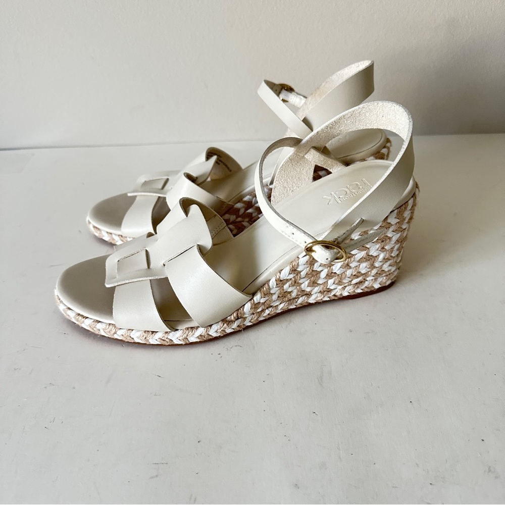 NEW Nordstrom Rack Renata White Wedge Espadrille Sandals, Sz 9M